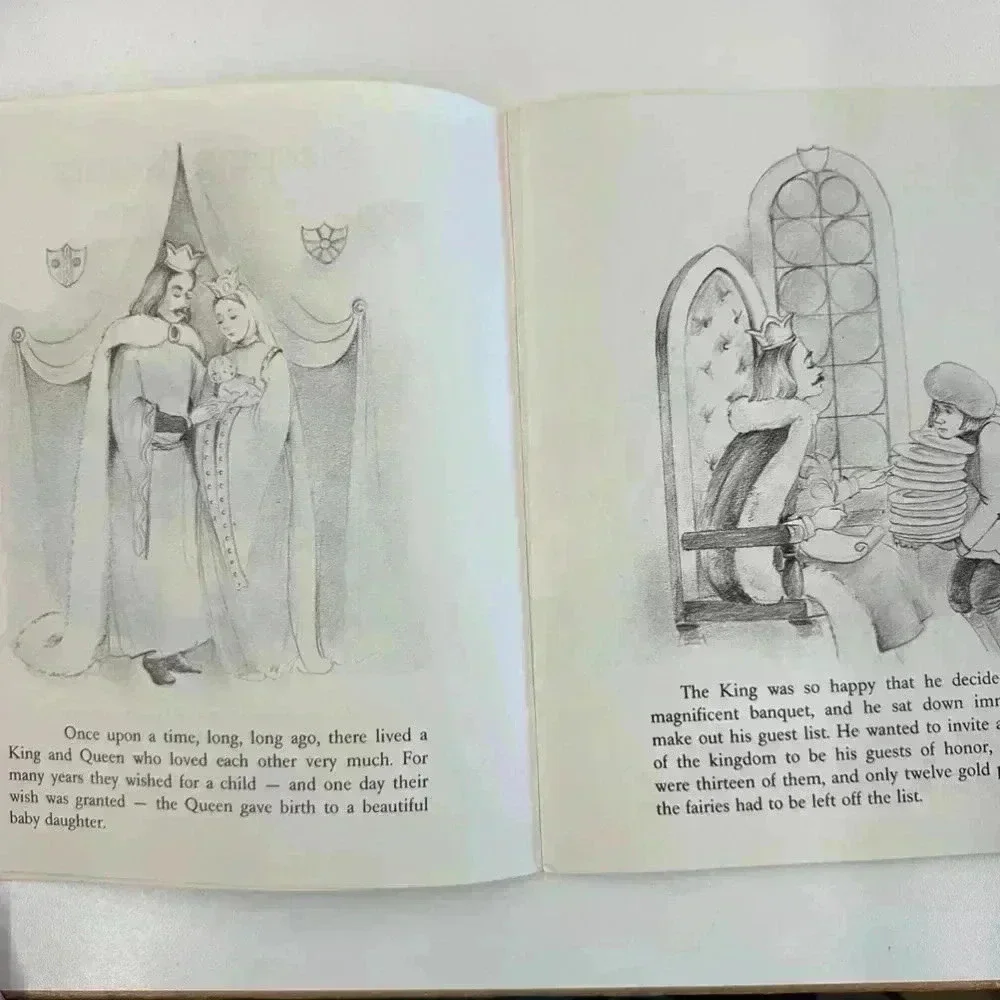 1970s Vintage Sleeping Beauty Book & Record Educational Reading Keepsake